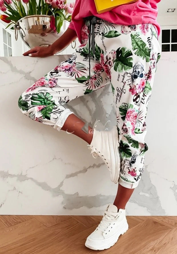 Floral Printed Trousers - Preezies